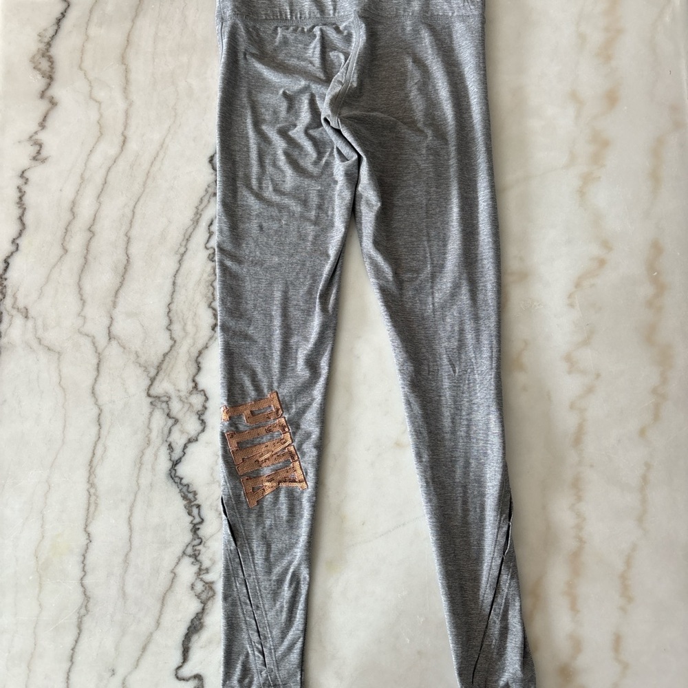 PINK Victoria's Secret Gray Leggings with Copper Accents